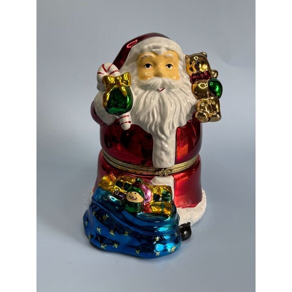 Vintage Mr. Christmas Wind-Up Musical Santa Figurine w/Rotating Scene - Picture 2 of 5